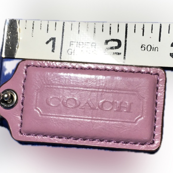COACH Lavender Leather KEY FOB Bag Charm Keychain Hang Tag 2.5” Long - Picture 6 of 6